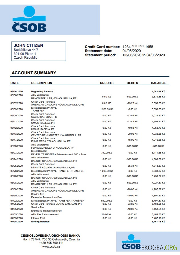République tchèque Československá Obchodní Banka